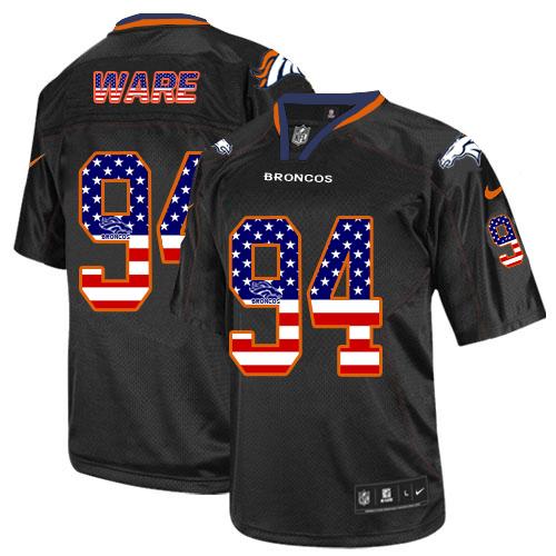 Men's Elite DeMarcus Ware Nike Jersey Black - #94 USA Flag Fashion NFL Denver Broncos